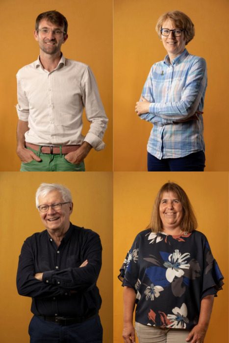 Portraits de 4 médecins/chercheurs avec lesquels Olivier Delattre collabore.
